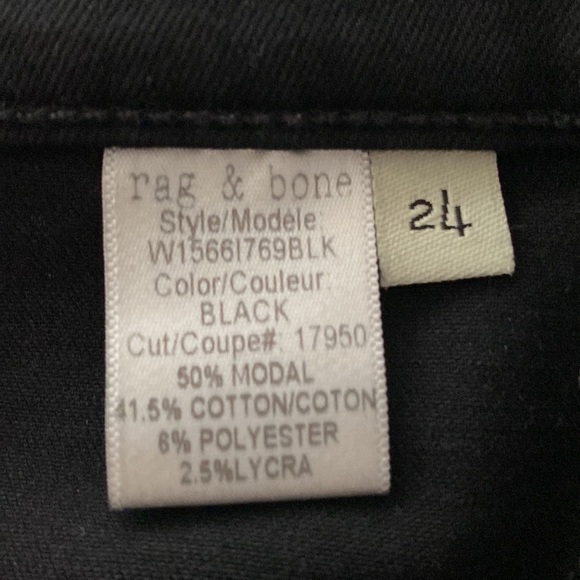 Rag & Bone High Rise Ankle Skinny Black Jeans - Picture 11 of 12